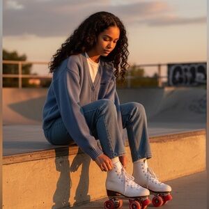 Vans unisex button up blue cardigan   Women’s L oversized